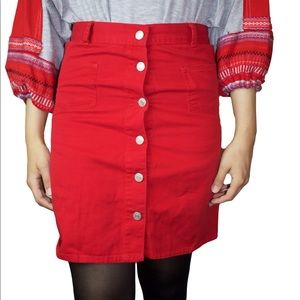 Retro like high waisted Red Skirt